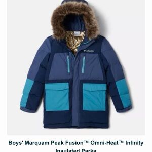 Columbia Boys' Navy and Teal Insulated Parka